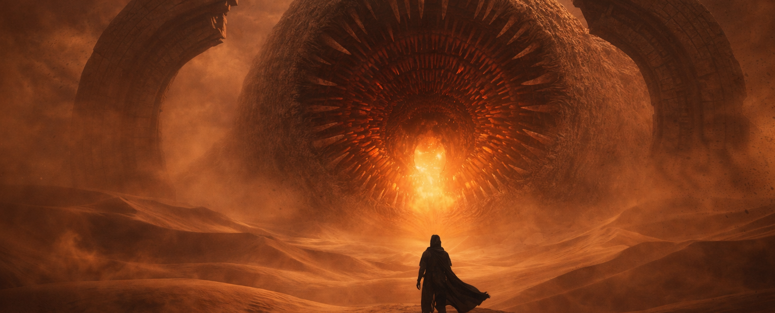 el guardián ante la criatura desértica